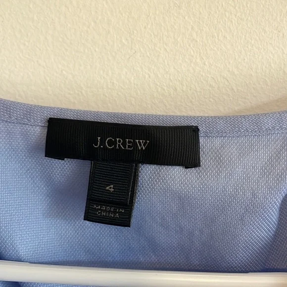 J. Crew Ruffled Top Sleeveless 4 Blue Cotton Lightweight Career Preppy Feminine - Picture 6 of 11